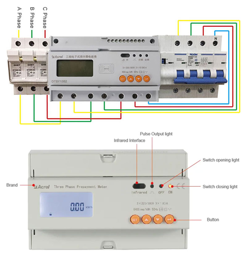 How to Wire an DTSY1352 Three Phase Prepaid Meter